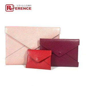 Louis Vuitton Epi Pochette Pouch Case Card Clutch Bag Pink Leather